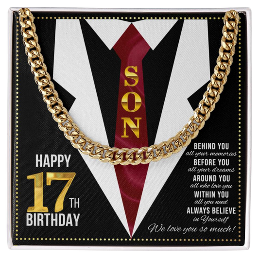 JGF Jewelry Gifts for Family Happy 17th Birthday Card Boy Son Present For My 17 Year Old Boy