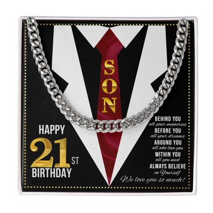 JGF Jewelry Gifts for Family Happy 21st Birthday Card Gifts For My Son From Mom and Dad Present for 21 Year Old