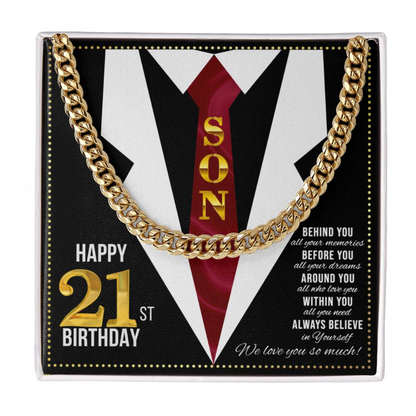 JGF Jewelry Gifts for Family Happy 21st Birthday Card Gifts For My Son From Mom and Dad Present for 21 Year Old