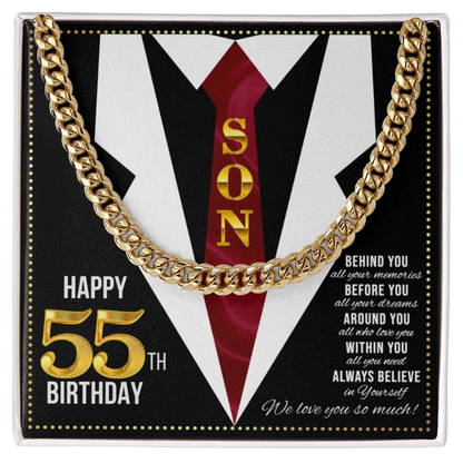 JGF Jewelry Gifts for Family Son Happy 55th Birthday Card Male Gifts Present for 55 Year Old Man