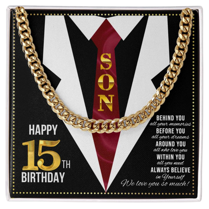 JGF Jewelry Gifts for Family Happy 15th Birthday Card Boy Son Present For My 15 Year Old Boy