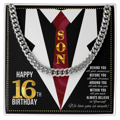 JGF Jewelry Gifts for Family Happy 16th Birthday Card Boy Son Present For My 16 Year Old Boy