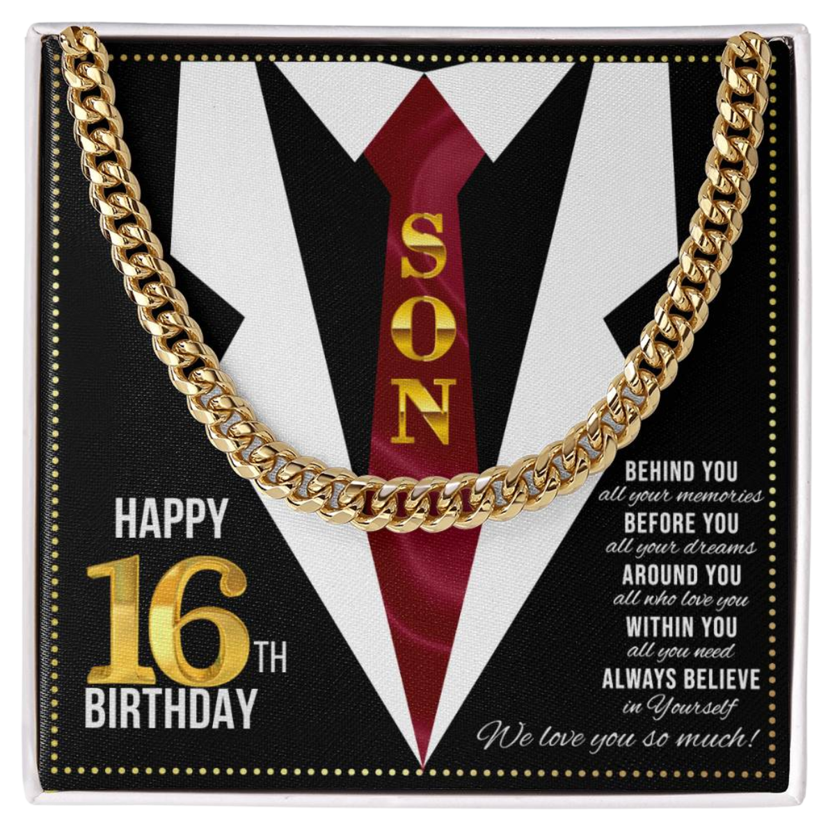 JGF Jewelry Gifts for Family Happy 16th Birthday Card Boy Son Present For My 16 Year Old Boy