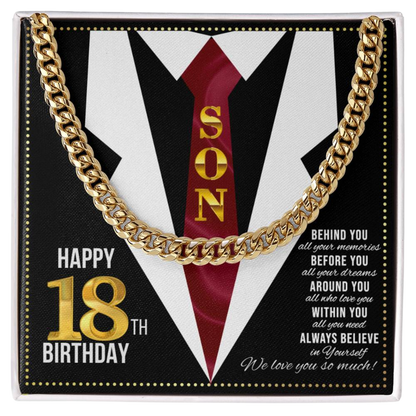 JGF Jewelry Gifts for Family Happy 18th Birthday Card For Son Present For My 18 Year Old Son Boy