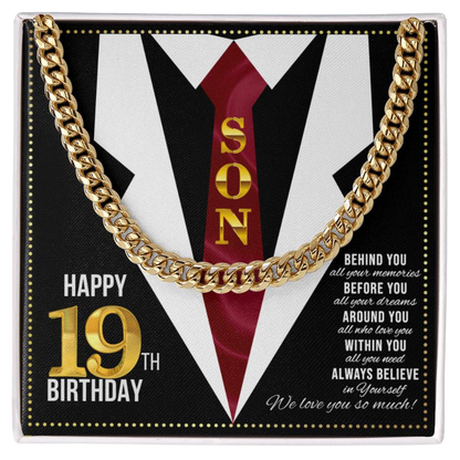 JGF Jewelry Gifts for Family Happy 19th Birthday Card For Son Birthday Present For 19 Year Old Boy