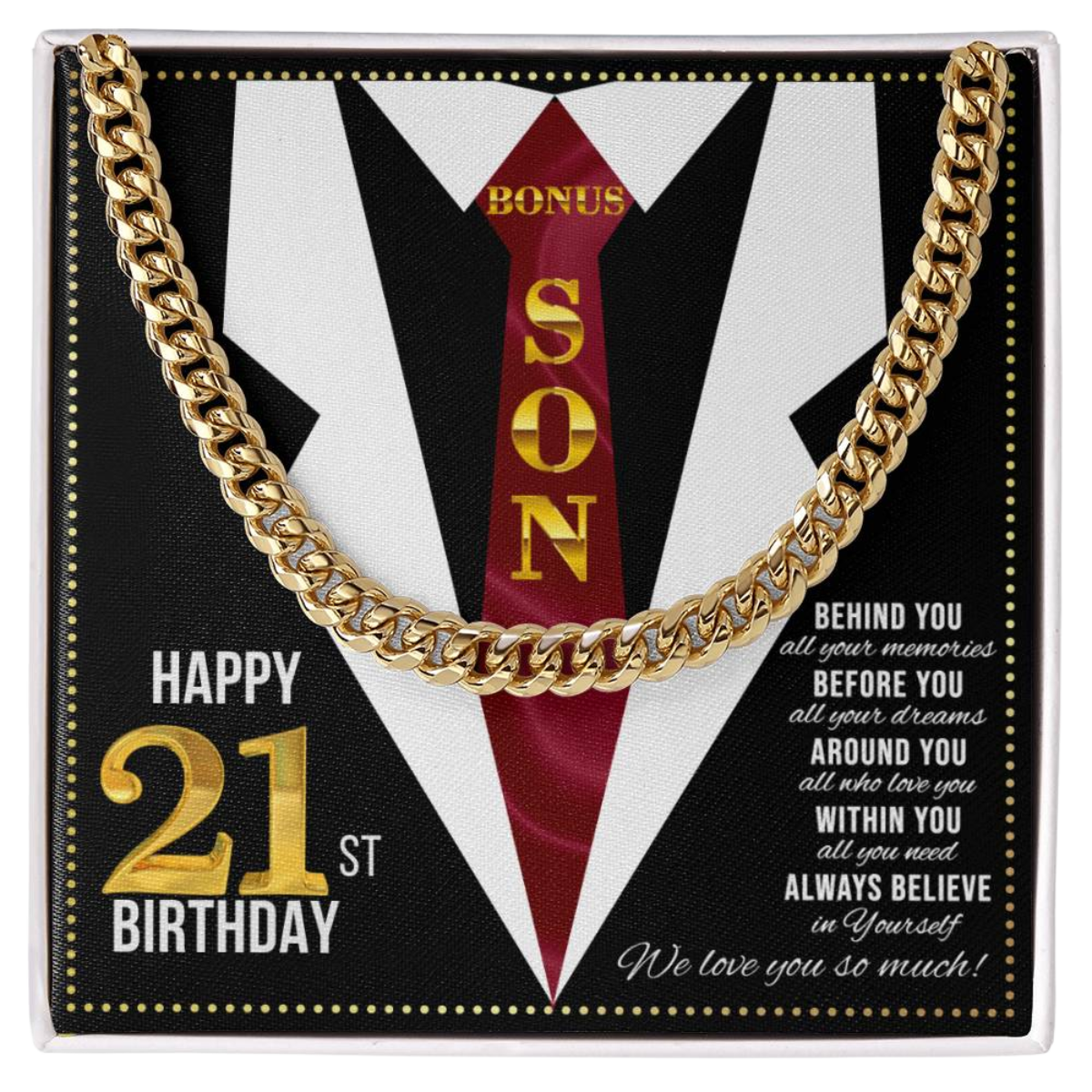 JGF Jewelry Gifts for Family Son Happy 21st Birthday Card Gifts Present for 21 Year Old Boy
