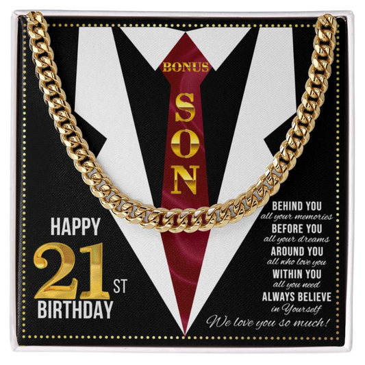 JGF Jewelry Gifts for Family Son Happy 21st Birthday Card Gifts Present for 21 Year Old Boy