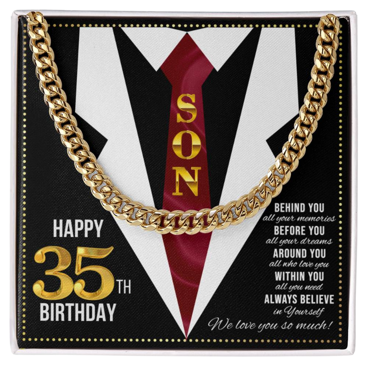JGF Jewelry Gifts for Family Son Happy 35th Birthday Card Male Gifts Present for 35 Year Old Man