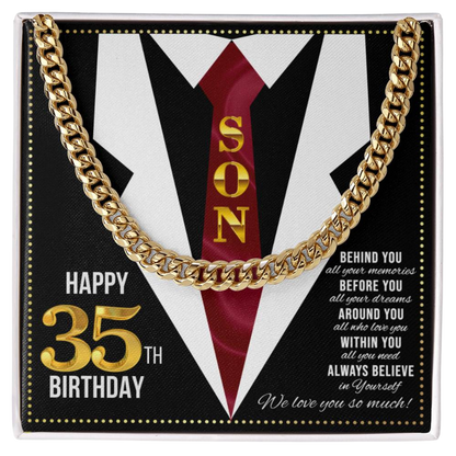 JGF Jewelry Gifts for Family Son Happy 35th Birthday Card Male Gifts Present for 35 Year Old Man