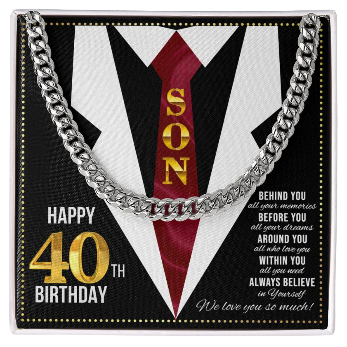 JGF Jewelry Gifts for Family Son Happy 40th Birthday Card Male Gifts Present for 40 Year Old Man