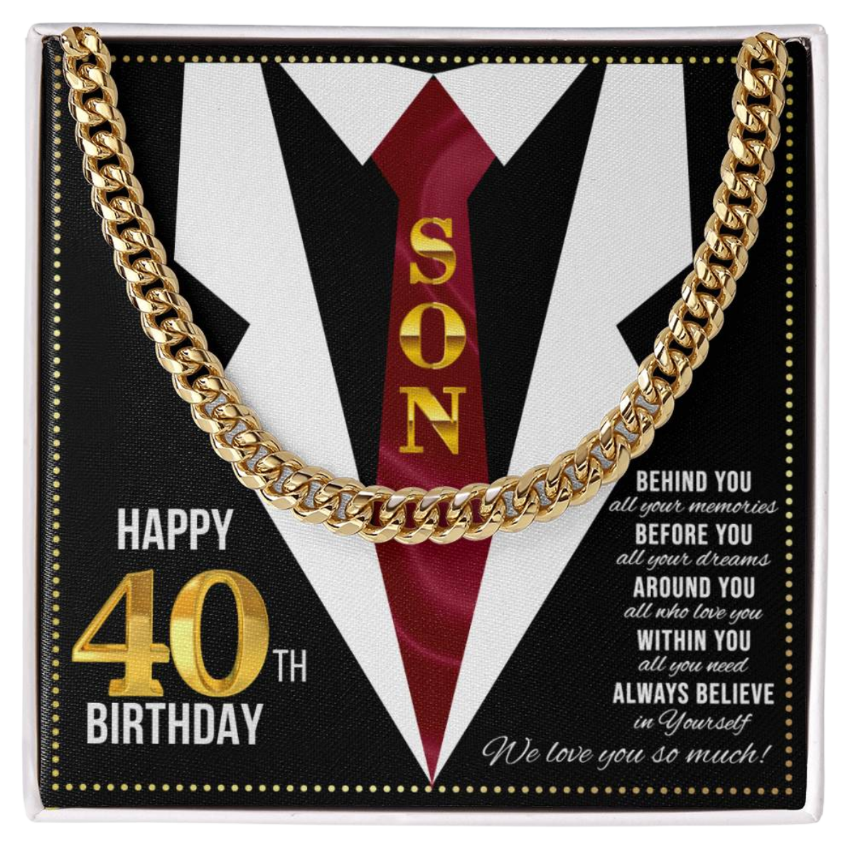 JGF Jewelry Gifts for Family Son Happy 40th Birthday Card Male Gifts Present for 40 Year Old Man