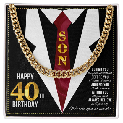 JGF Jewelry Gifts for Family Son Happy 40th Birthday Card Male Gifts Present for 40 Year Old Man