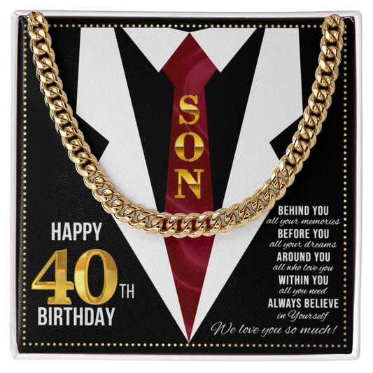 JGF Jewelry Gifts for Family Son Happy 40th Birthday Card Male Gifts Present for 40 Year Old Man