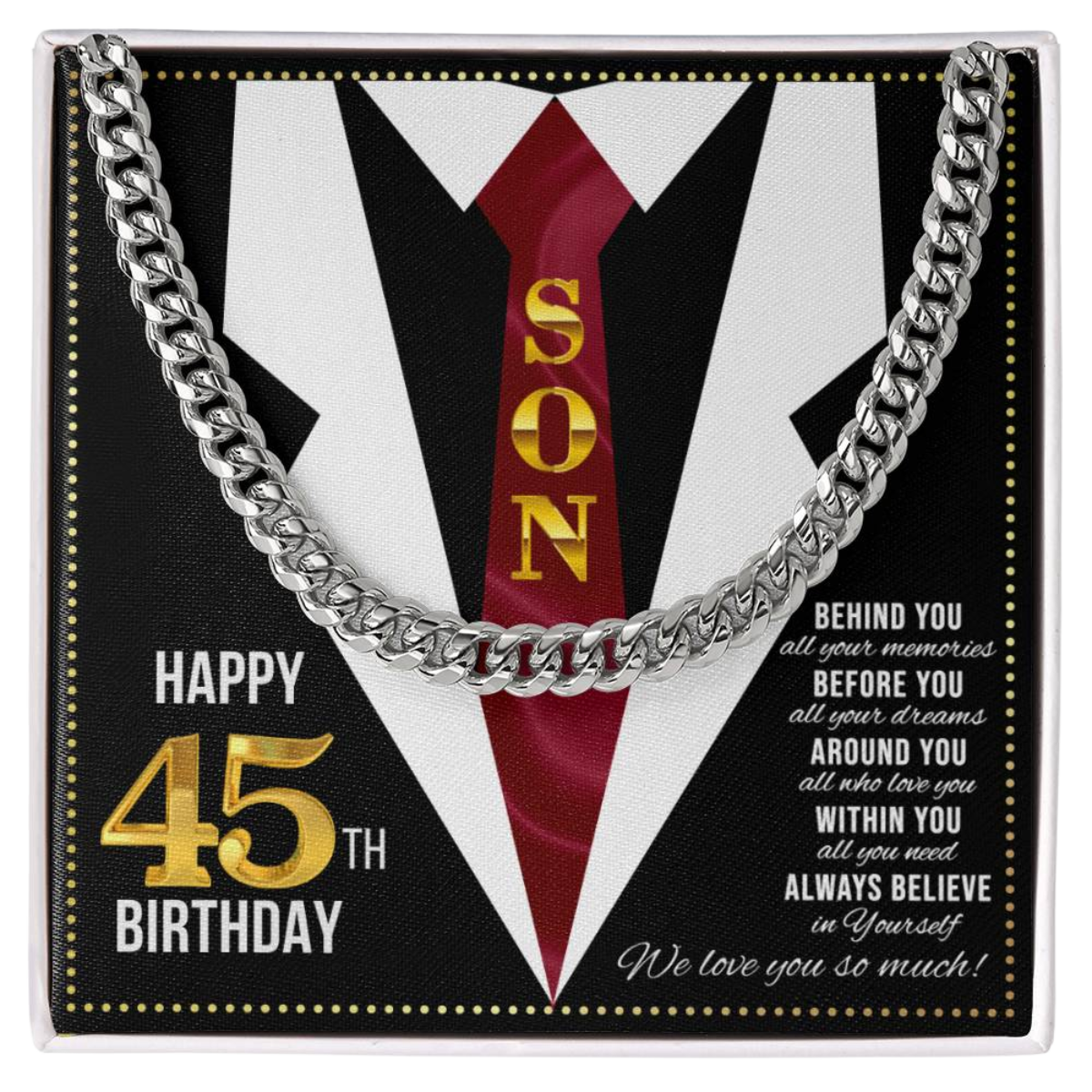JGF Jewelry Gifts for Family Son Happy 45th Birthday Card Male Gifts Present for 45 Year Old Man