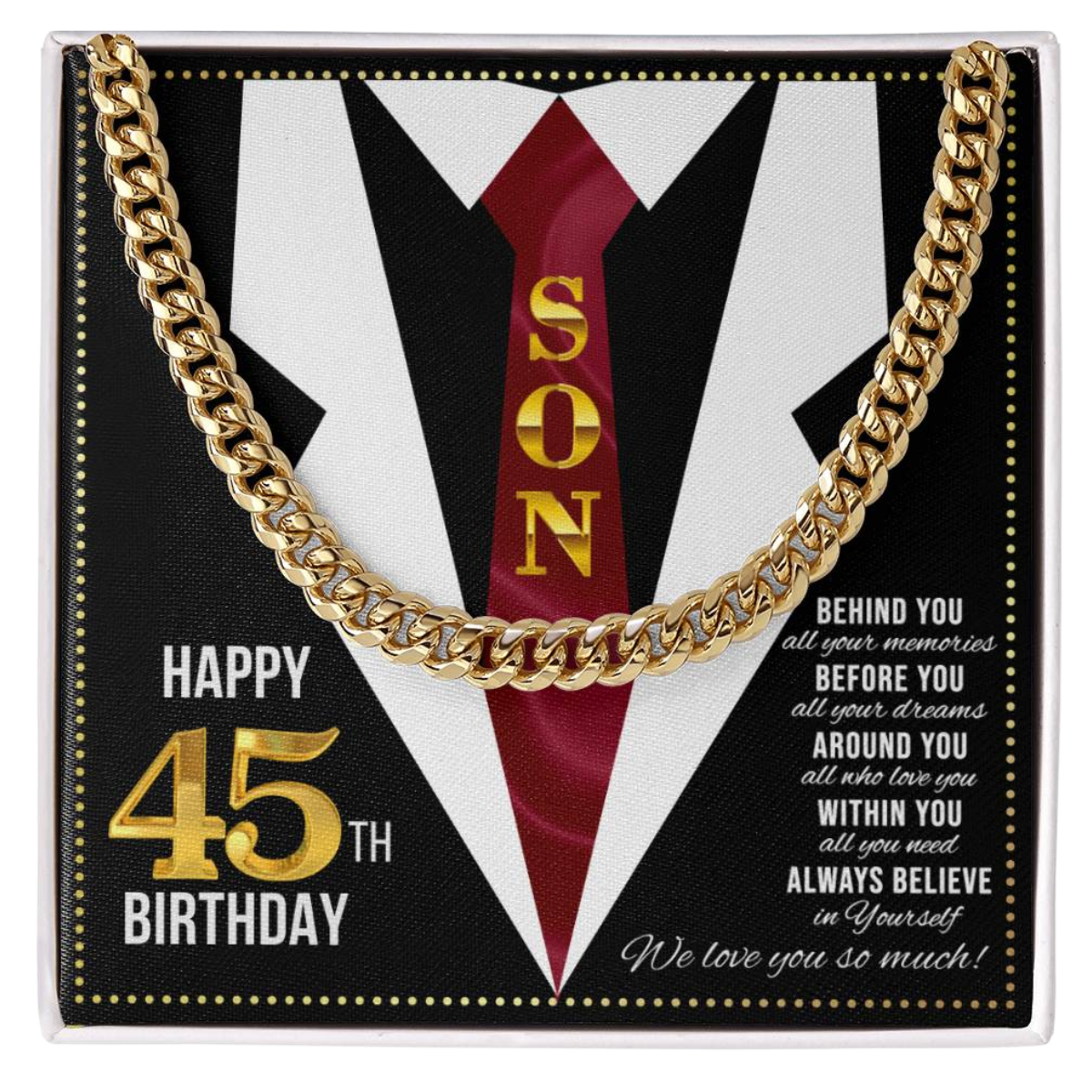 JGF Jewelry Gifts for Family Son Happy 45th Birthday Card Male Gifts Present for 45 Year Old Man