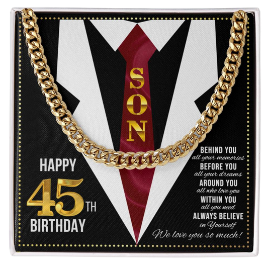 JGF Jewelry Gifts for Family Son Happy 45th Birthday Card Male Gifts Present for 45 Year Old Man