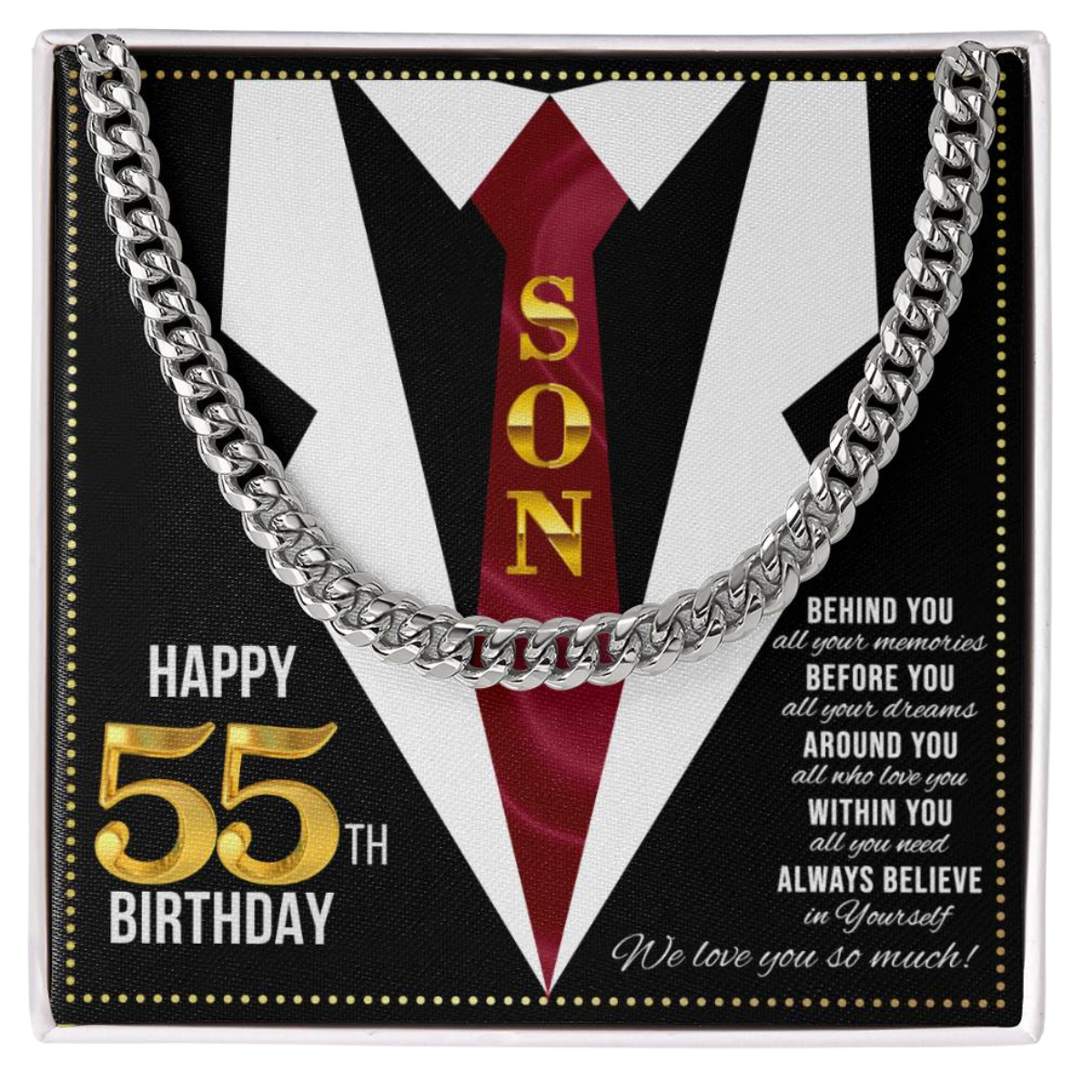 JGF Jewelry Gifts for Family Son Happy 55th Birthday Card Male Gifts Present for 55 Year Old Man