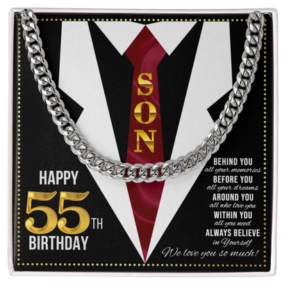 JGF Jewelry Gifts for Family Son Happy 55th Birthday Card Male Gifts Present for 55 Year Old Man