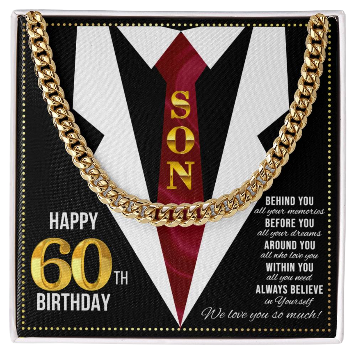 JGF Jewelry Gifts for Family Son Happy 60th Birthday Card for Men Present For 60 Year Old Man