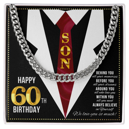 JGF Jewelry Gifts for Family Son Happy 60th Birthday Card for Men Present For 60 Year Old Man