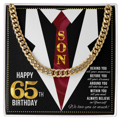 JGF Jewelry Gifts for Family Son Happy 65th Birthday Card for Men Present For 65 Year Old Man