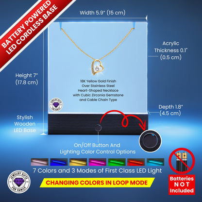 JGF Jewelry Gifts for Family Happy 60th Birthday Heart Necklace on Acrylic Plaque Gifts For Women Turning 60 Year Old