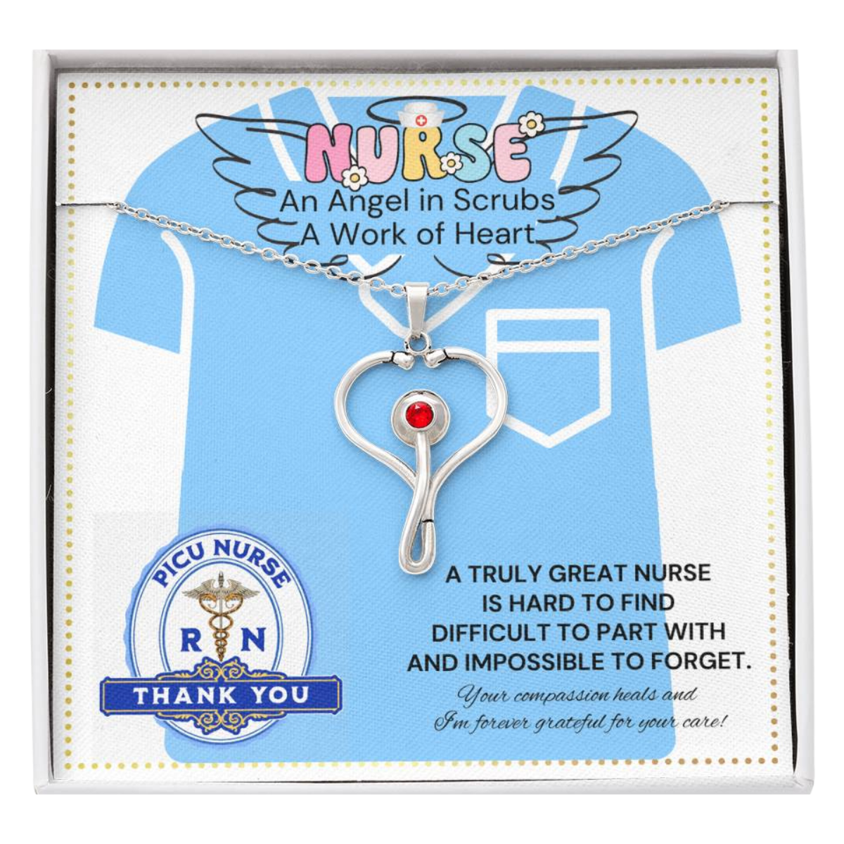 JGF Jewelry Gifts For Family Stethoscope Thank You Gift for PICU Nurse For Women