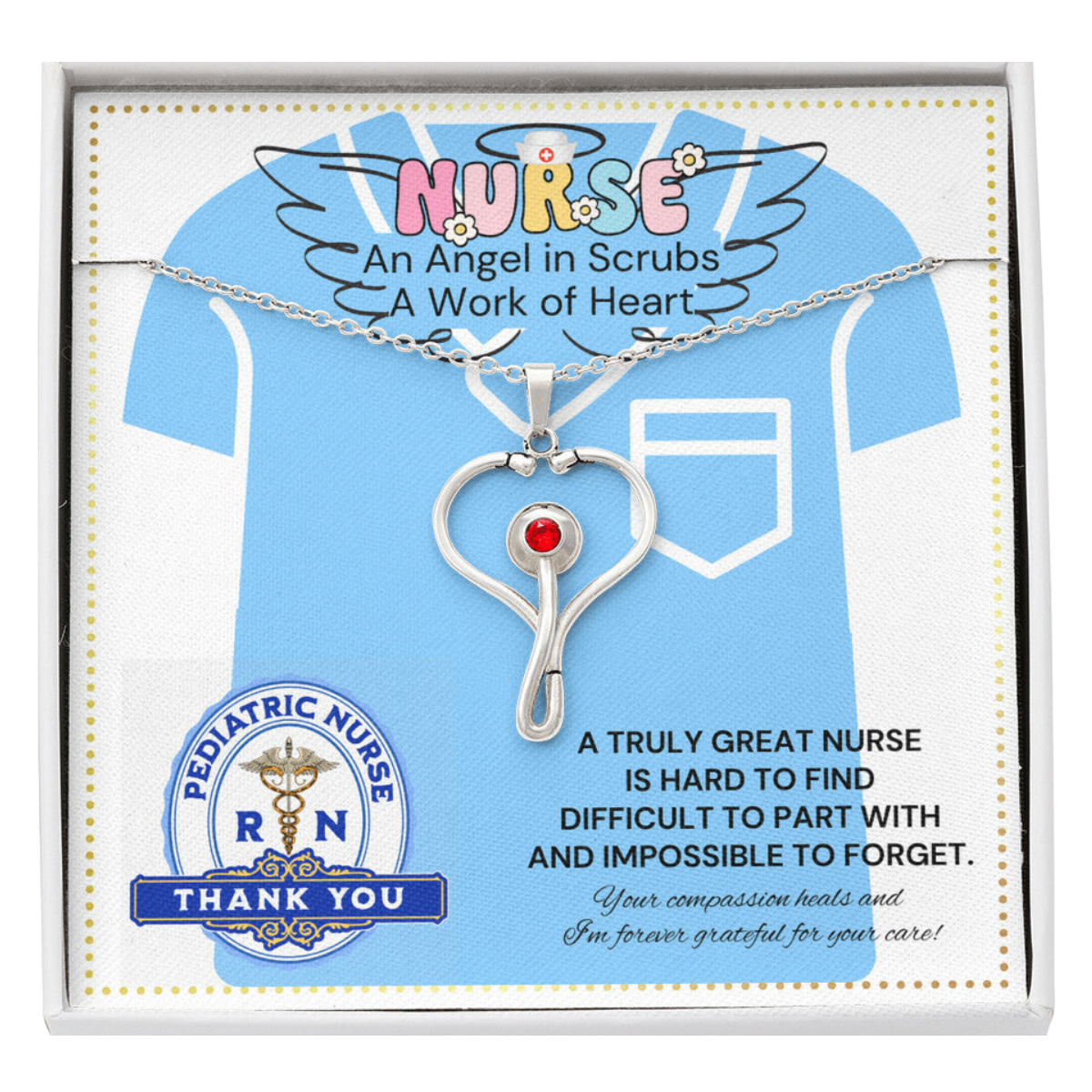 JGF Jewelry Gifts For Family Stethoscope Charm Thank You Gift for Pediatric Nurse For Women