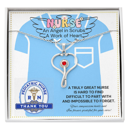 JGF Jewelry Gifts For Family Stethoscope Charm Thank You Gift for Pediatric Nurse For Women