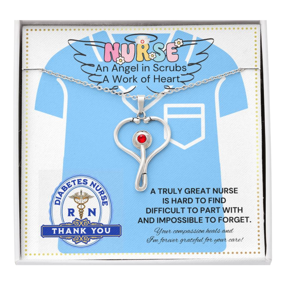 JGF Jewelry Gifts For Family Stethoscope Charm Thank You Gift for Diabetes Nurse For Women