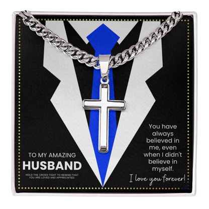 JGF Jewelry Gifts for Family Cross Necklace To My Husband On Our Wedding Day