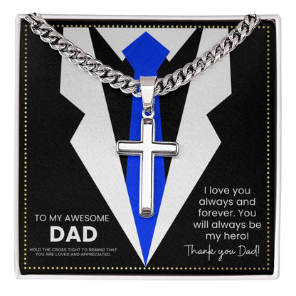 JGF Jewelry Gifts for Family Cross Necklace To My Dad Sterling Silver