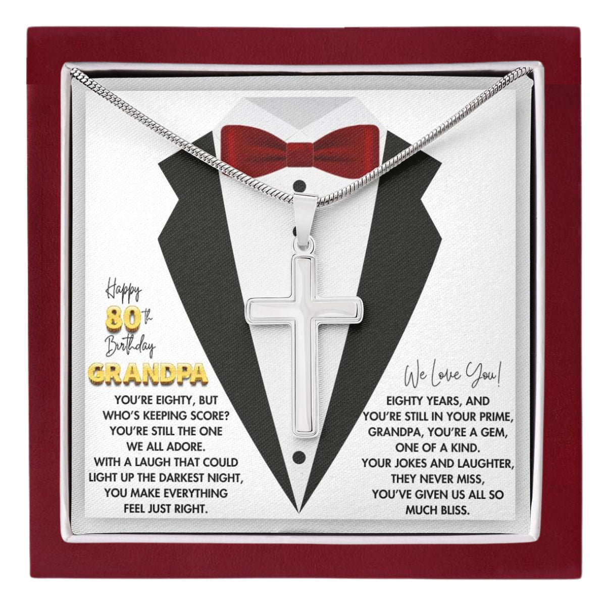 80th GrandPa White4 JGF Jewelry Gifts for Family ARTISAN CROSS TEMPLATE - artisancross-BB