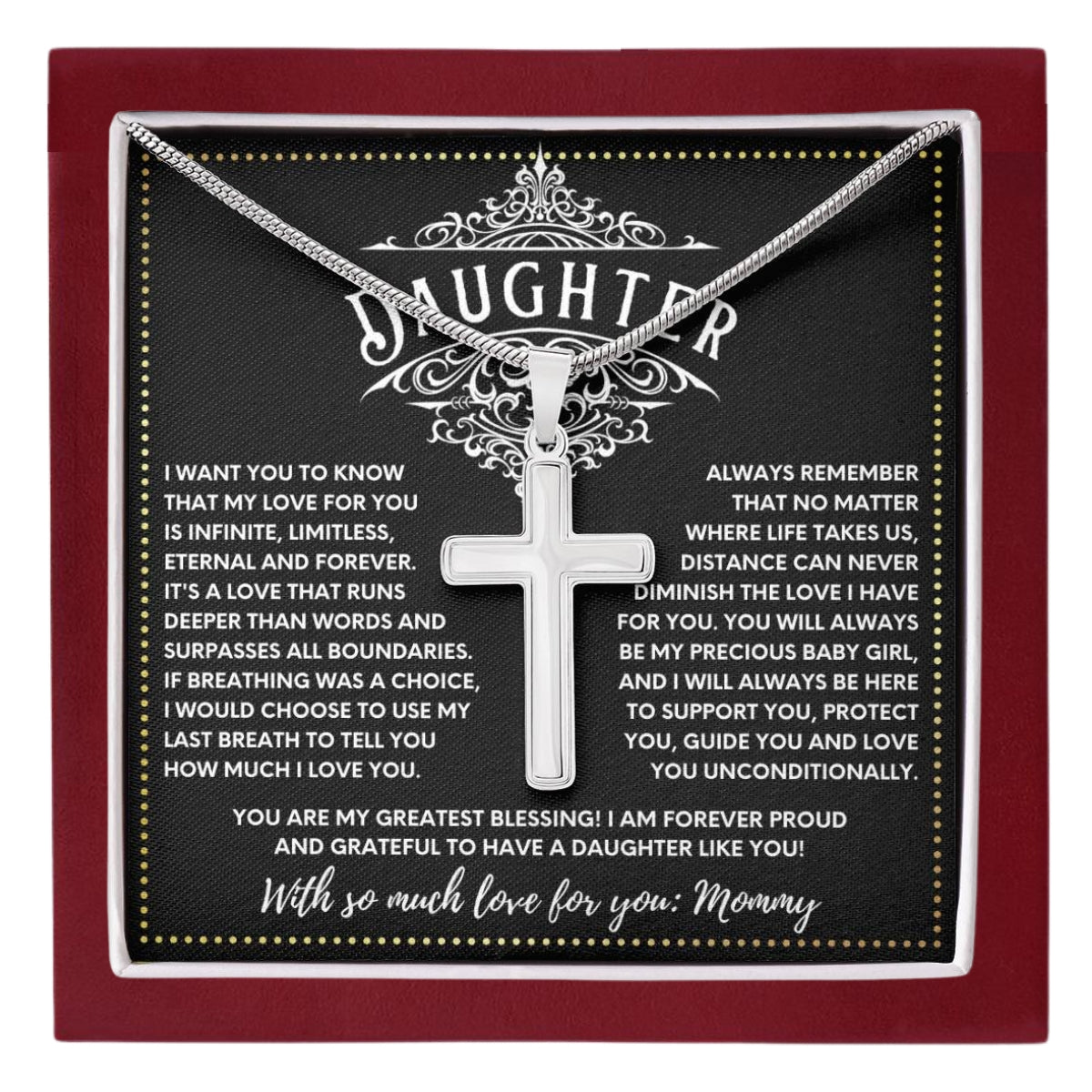JGF Jewelry Gifts for Family Faith and Love Combined Cross Necklace for Daughter Celebrate Faith