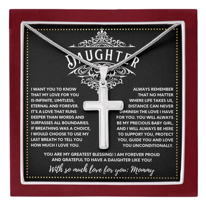 JGF Jewelry Gifts for Family Faith and Love Combined Cross Necklace for Daughter Celebrate Faith