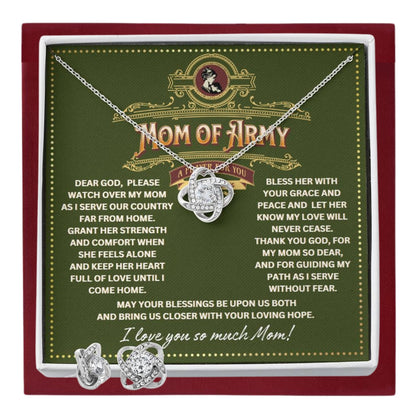 JGF Jewelry Gifts for Family Mother And Son Army Necklace And Earrings Jewelry Set For Women
