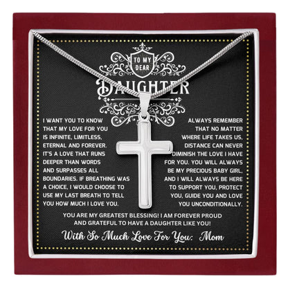 JGF Jewelry Gifts for Family Mom to Daughter Silver Cross Necklace For Girls Always Connected