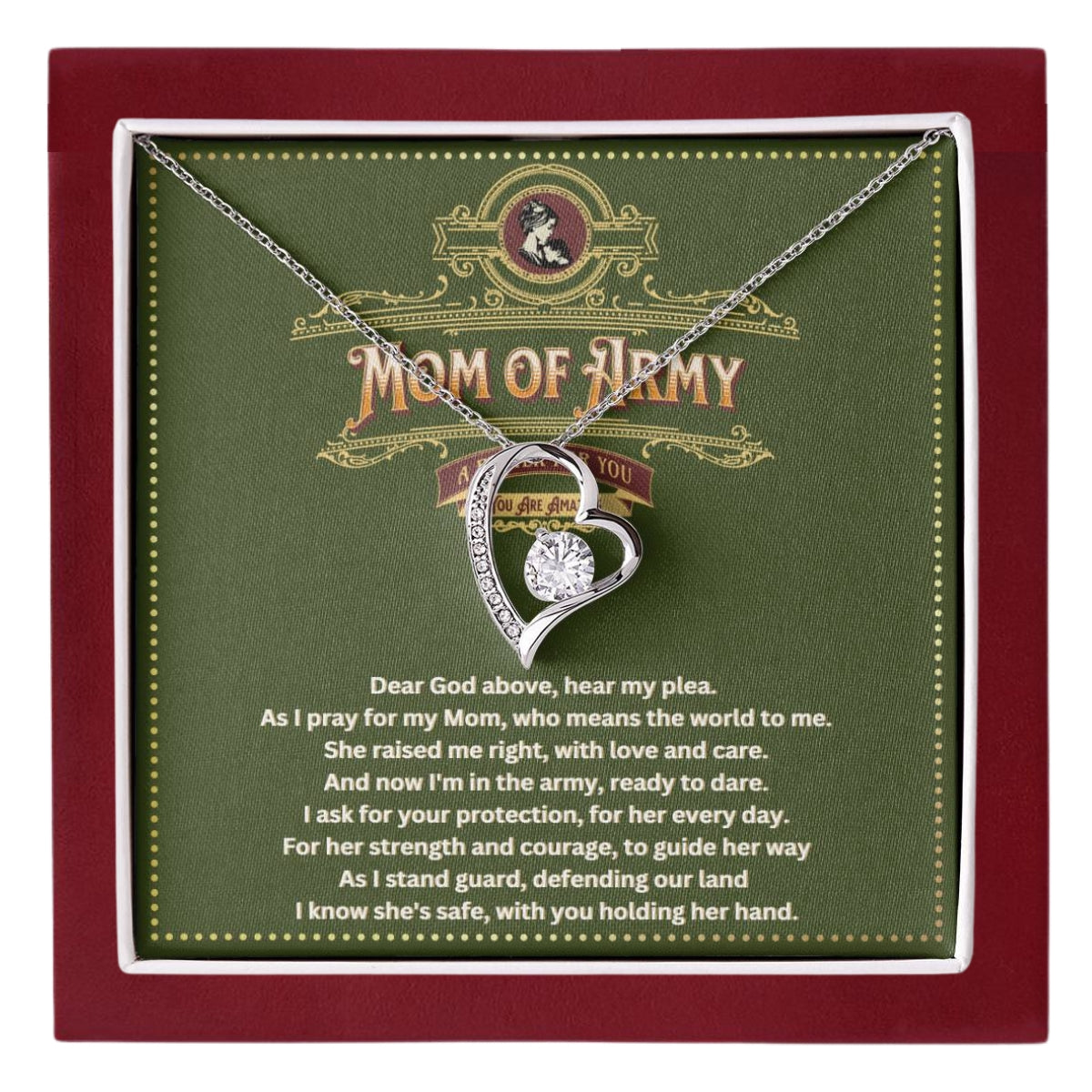 JGF Jewelry Gifts For Family Army Mom Necklace For Women Gifts Jewelry Pendant From Daughter and Son