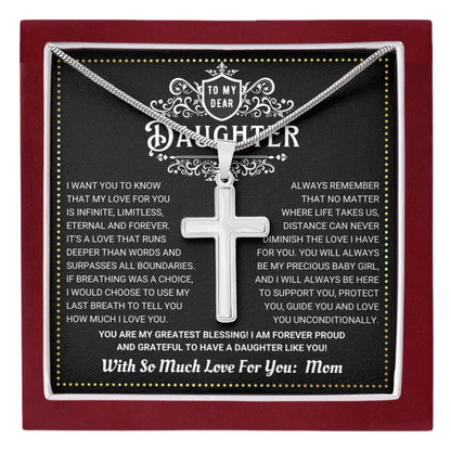 JGF Jewelry Gifts for Family Daughter's Silver Cross Necklace For Girls My Faith, My Love