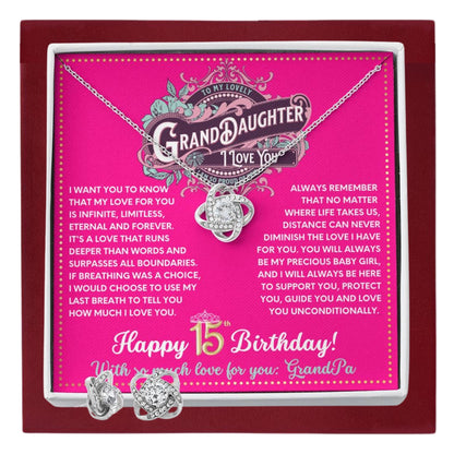 JGF Jewelry Gifts for Family Granddaughter Necklace From Grandpa Happy 15th Birthday Card Gifts For Teen Girls