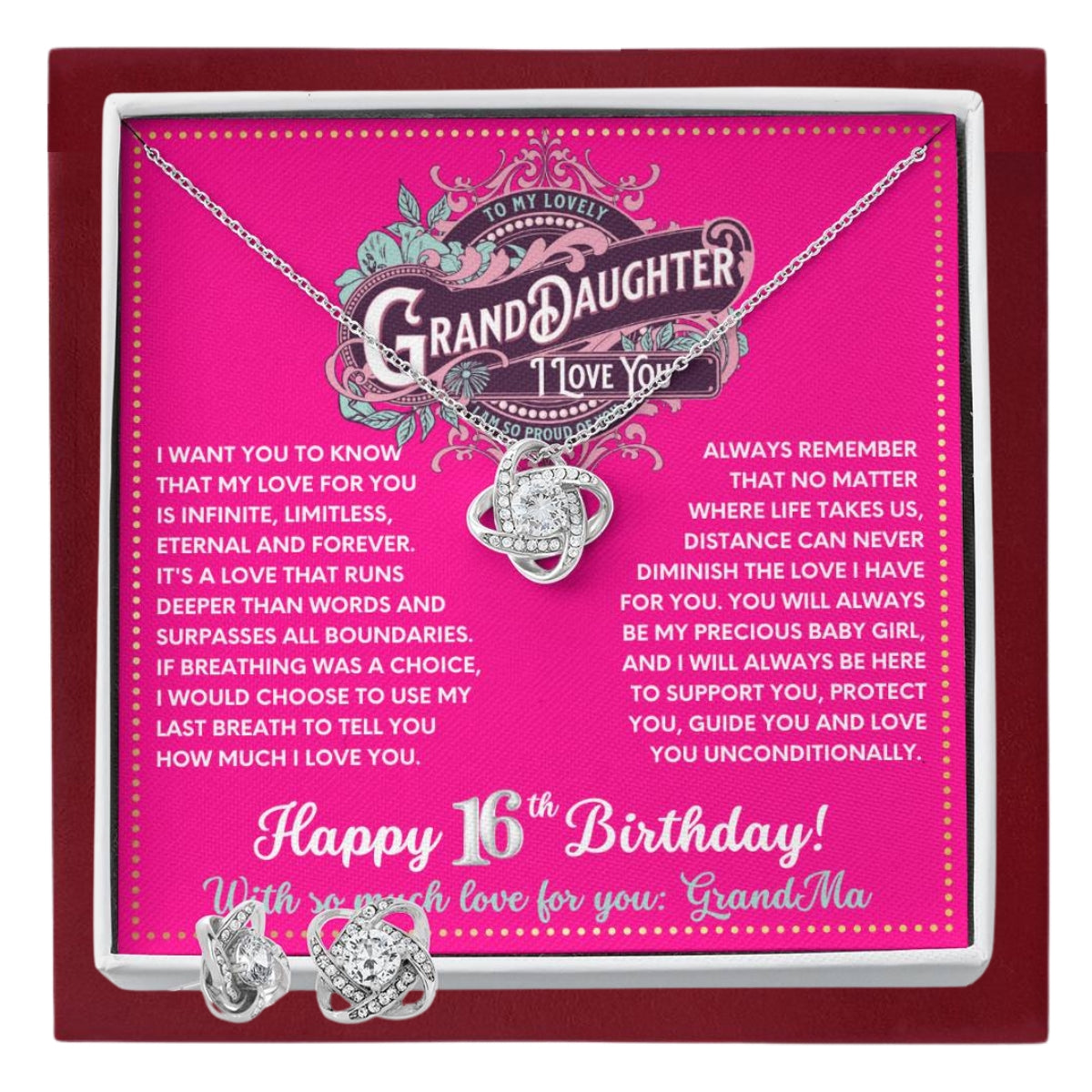 JGF Jewelry Gifts for Family Granddaughter Necklace From Grandma Happy 15th Birthday Card Gifts For Teen Girls