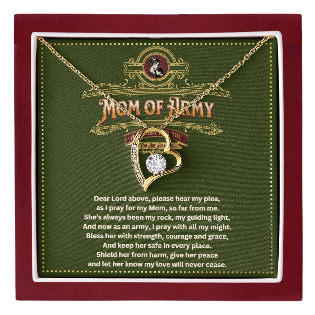 JGF Jewelry Gifts for Family Army National Guard Mom Necklace Pendant For Women Jewelry From Son and Daughter