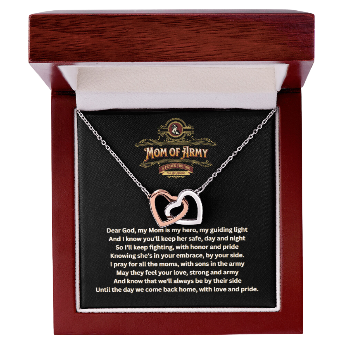 JGF Jewelry Gifts for Family | Army National Guard Mom Necklace | Your In My Thoughts and Prayers Gift Box Item