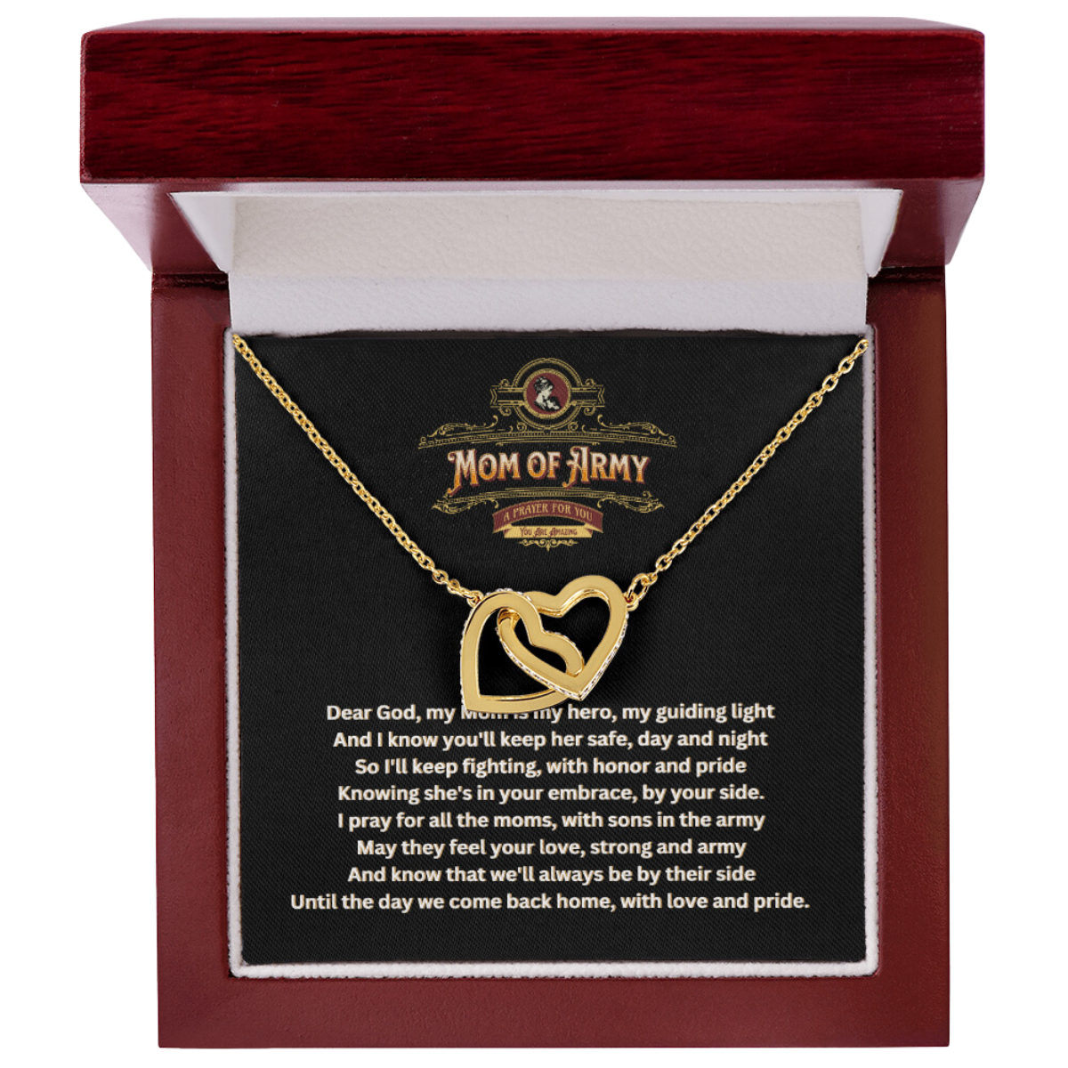 JGF Jewelry Gifts for Family | Army National Guard Mom Necklace | Your In My Thoughts and Prayers Gift Box Item