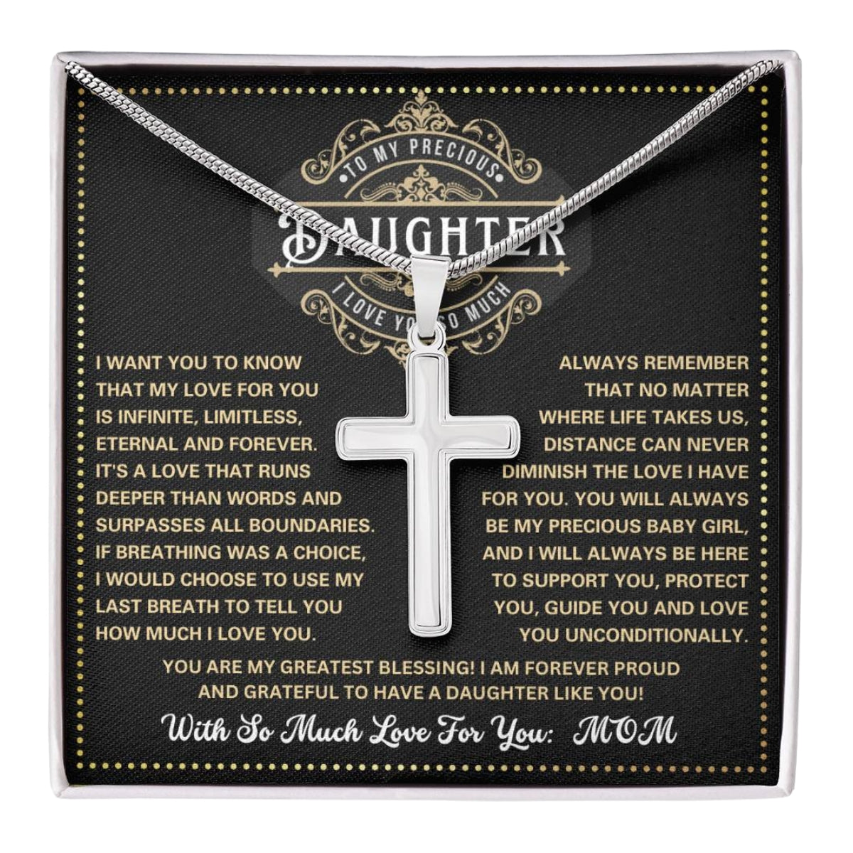 JGF Jewelry Gifts for Family Daughter's Faith Journey Stainless Steel Cross Necklace For Women