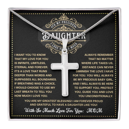 JGF Jewelry Gifts for Family Daughter's Faith Journey Stainless Steel Cross Necklace For Women