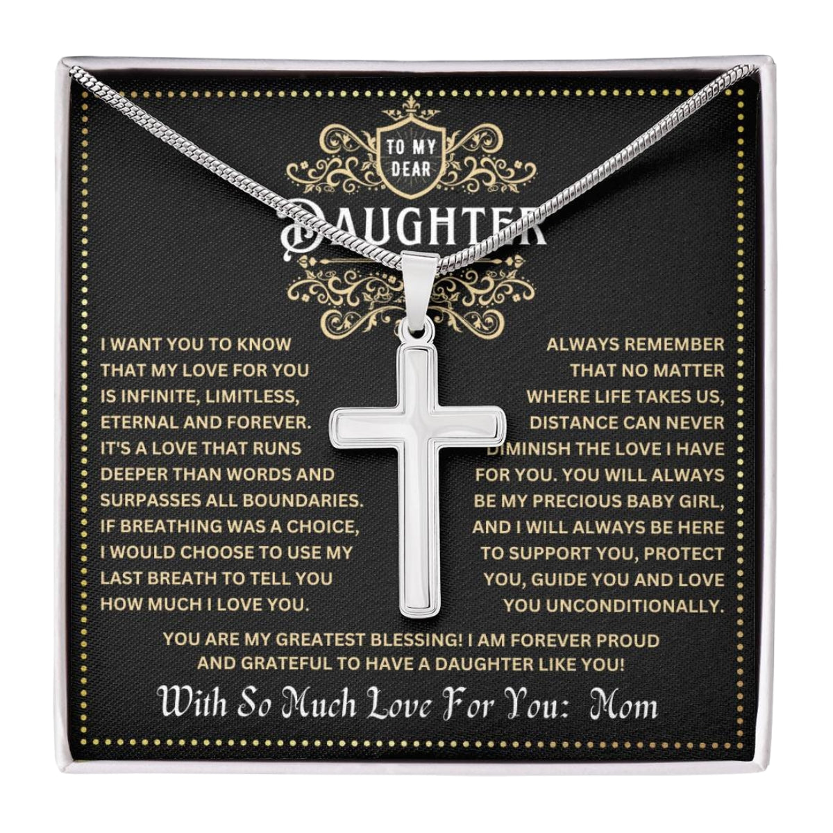 JGF Jewelry Gifts for Family Matched Faith Mother And Daughter Silver Cross Necklace Shared Faith