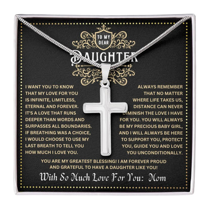 JGF Jewelry Gifts for Family Matched Faith Mother And Daughter Silver Cross Necklace Shared Faith