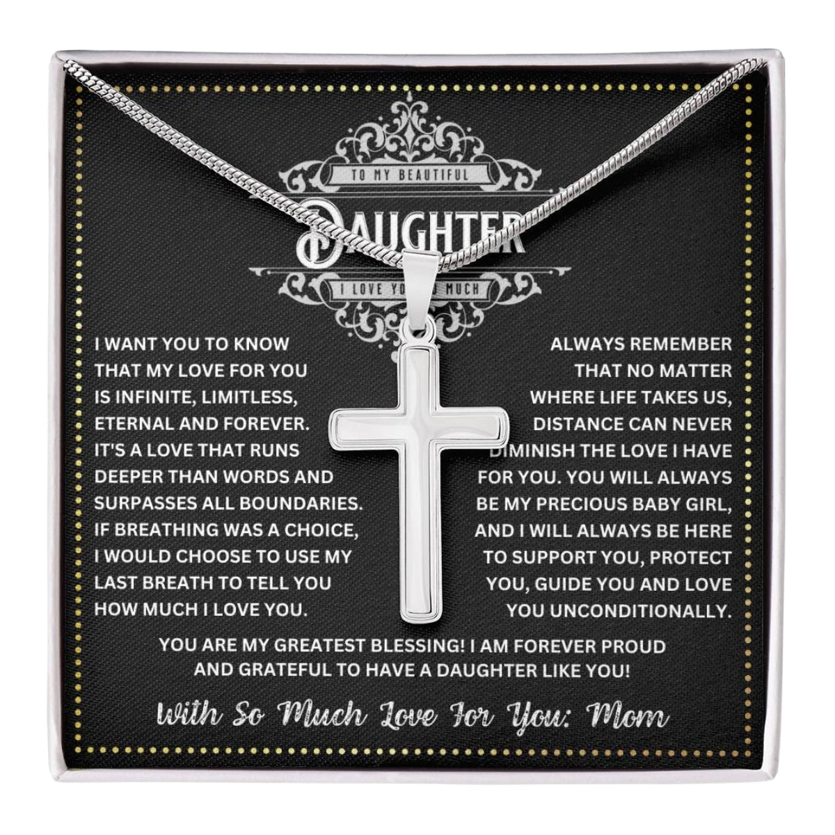 JGF Jewelry Gifts for Family Christmas Faith Reminder Daughter's Cross Necklace Believe in the Magic