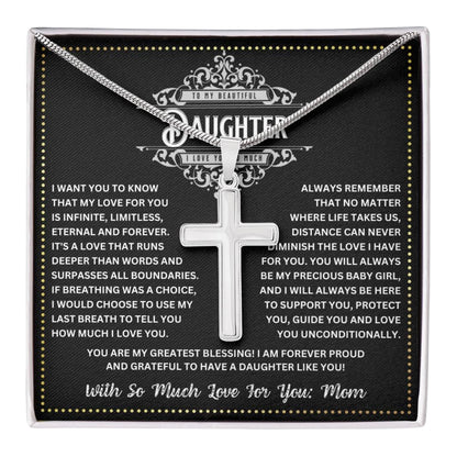 JGF Jewelry Gifts for Family Christmas Faith Reminder Daughter's Cross Necklace Believe in the Magic